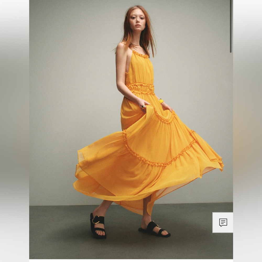 Mango maxi ruffles dress